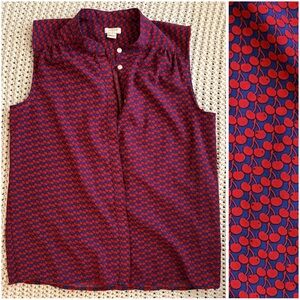 J. CREW Cherry Pattern Sleeveless Top 🍒
